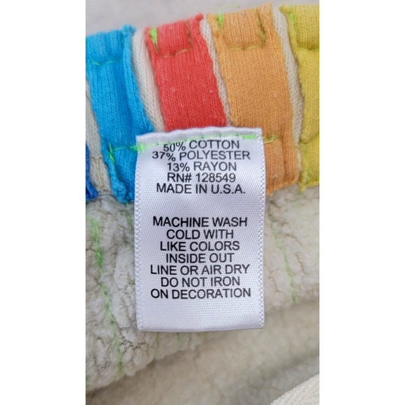 Aviator Nation 5 Stripe Sweatpants XS Vintage White Rainbow Jogger Made in USA - Picture 5 of 9